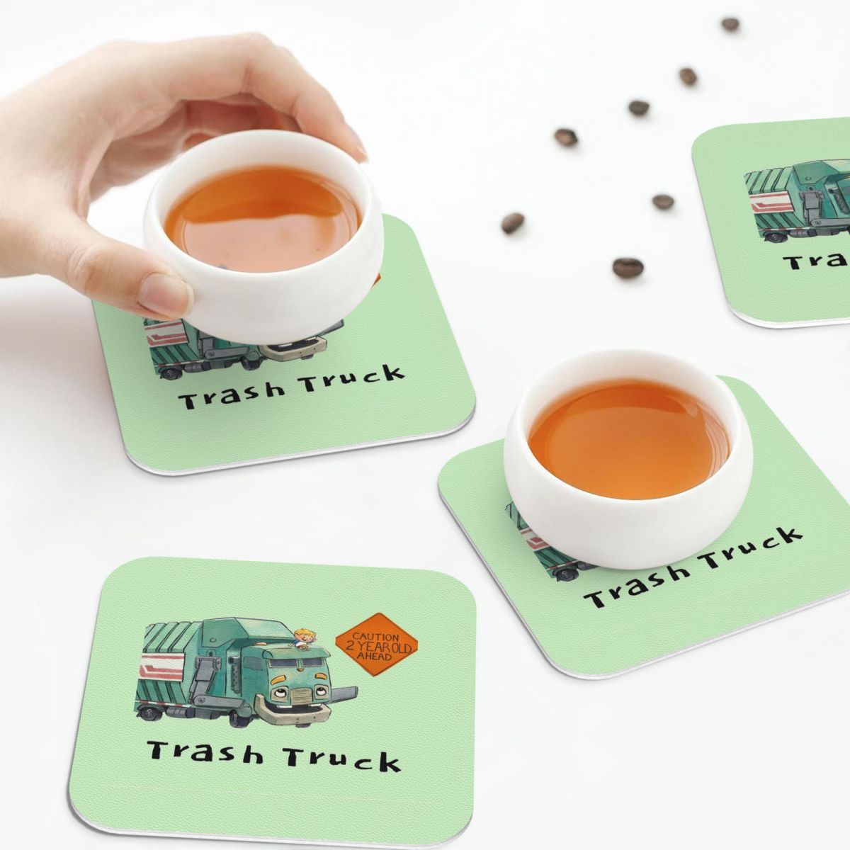 Home Decor Netflix - Trash Truck Cartoon Netflix Coasters Kitchen