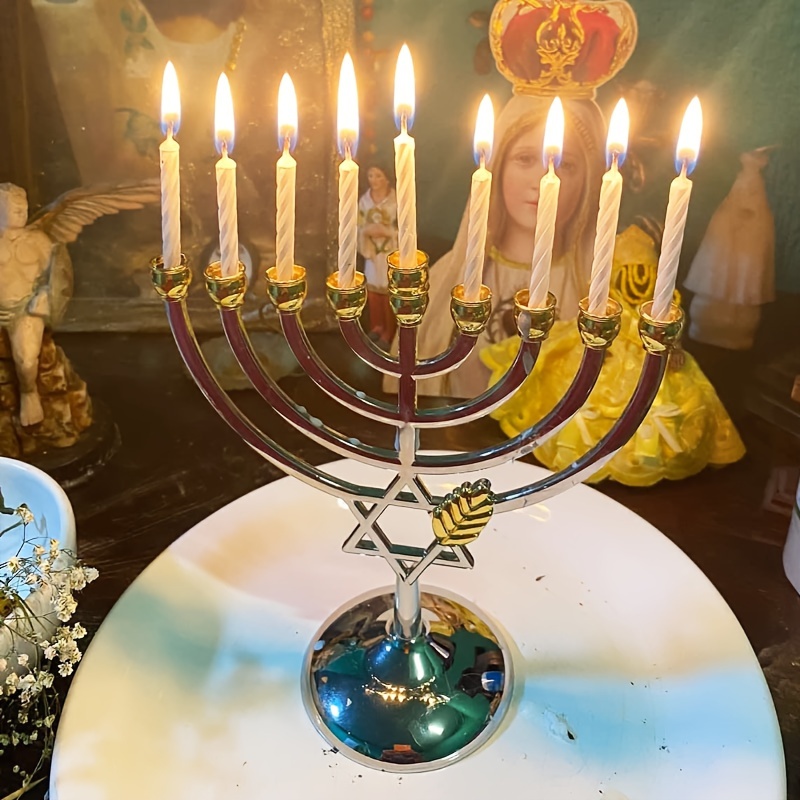 Home Decor Gift - Hanukkah Menorah 9 Branch Candle Holder