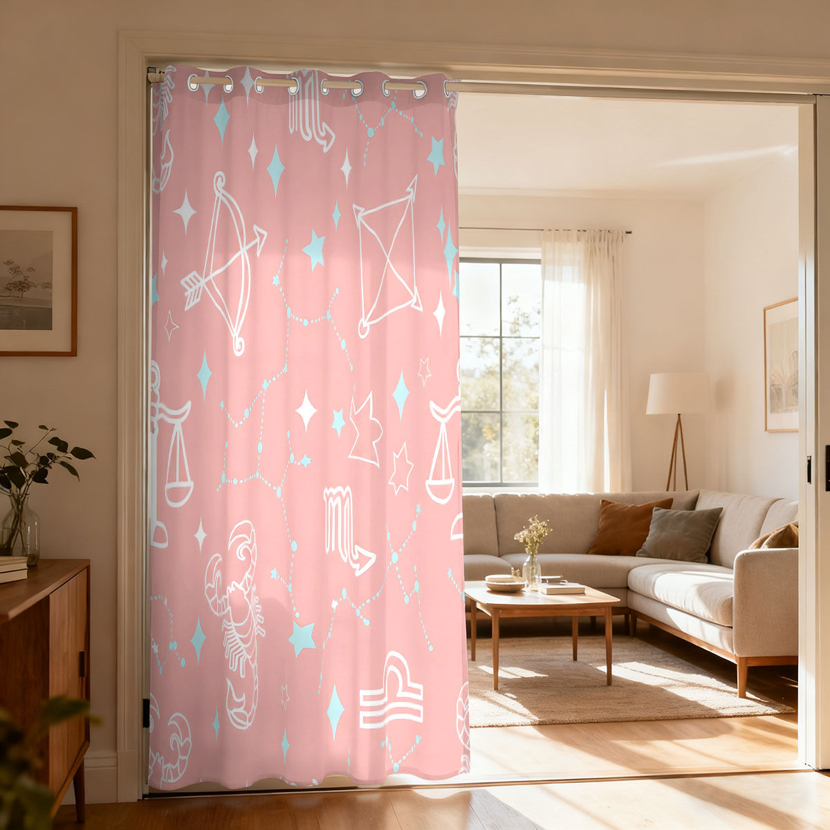 Home Decor Curtains - 1pc Starry Sky Constellation Printed Single