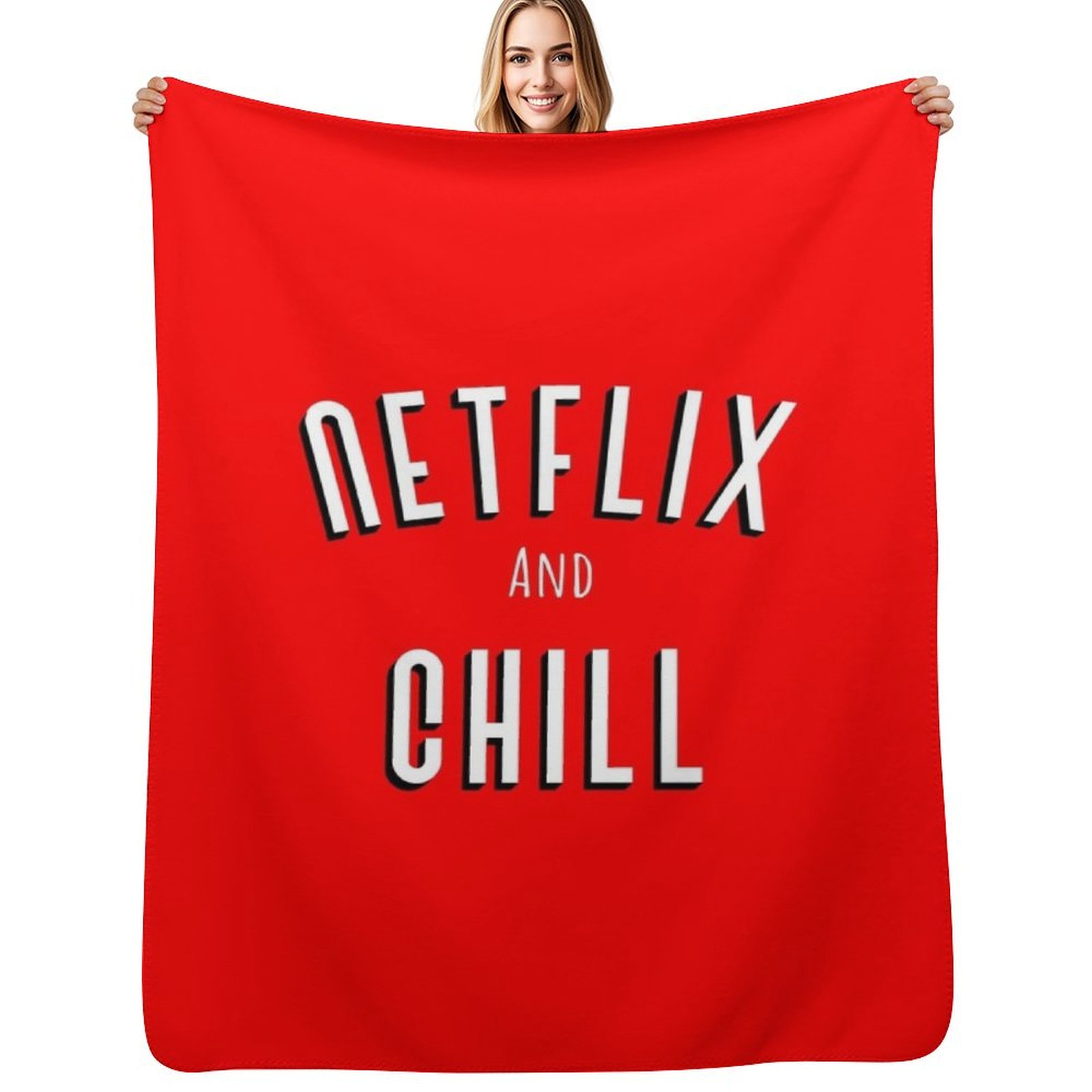 Home Decor Netflix - Netflix and chill tee meme Throw