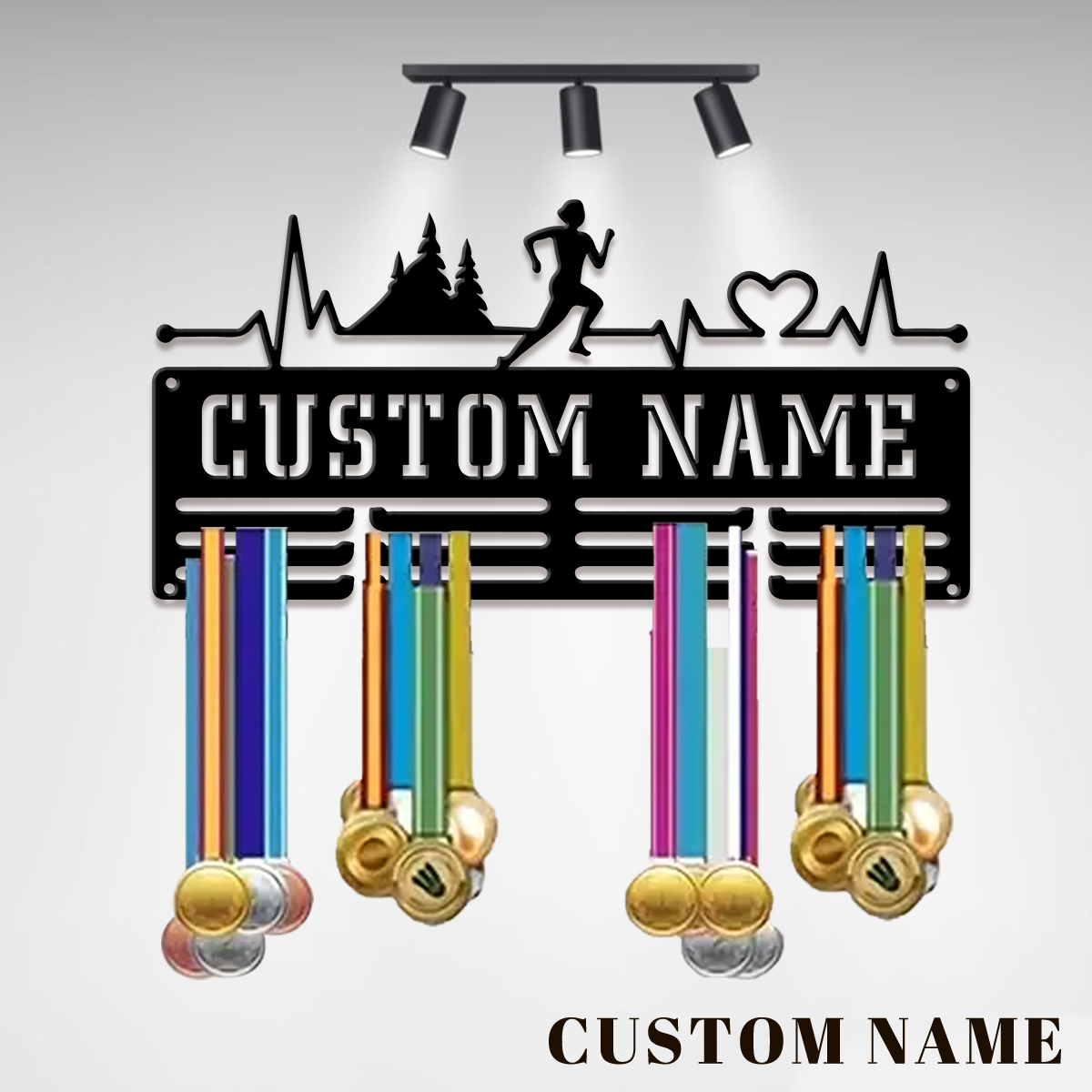 Home Decor For Wedding - Custom Marathon Sports Metal Medal Display