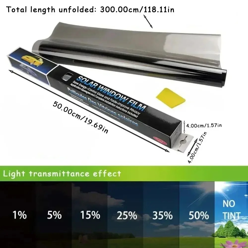 Home Decor Window Blinds - 3Mx50CM VLT Black Car Window Foils