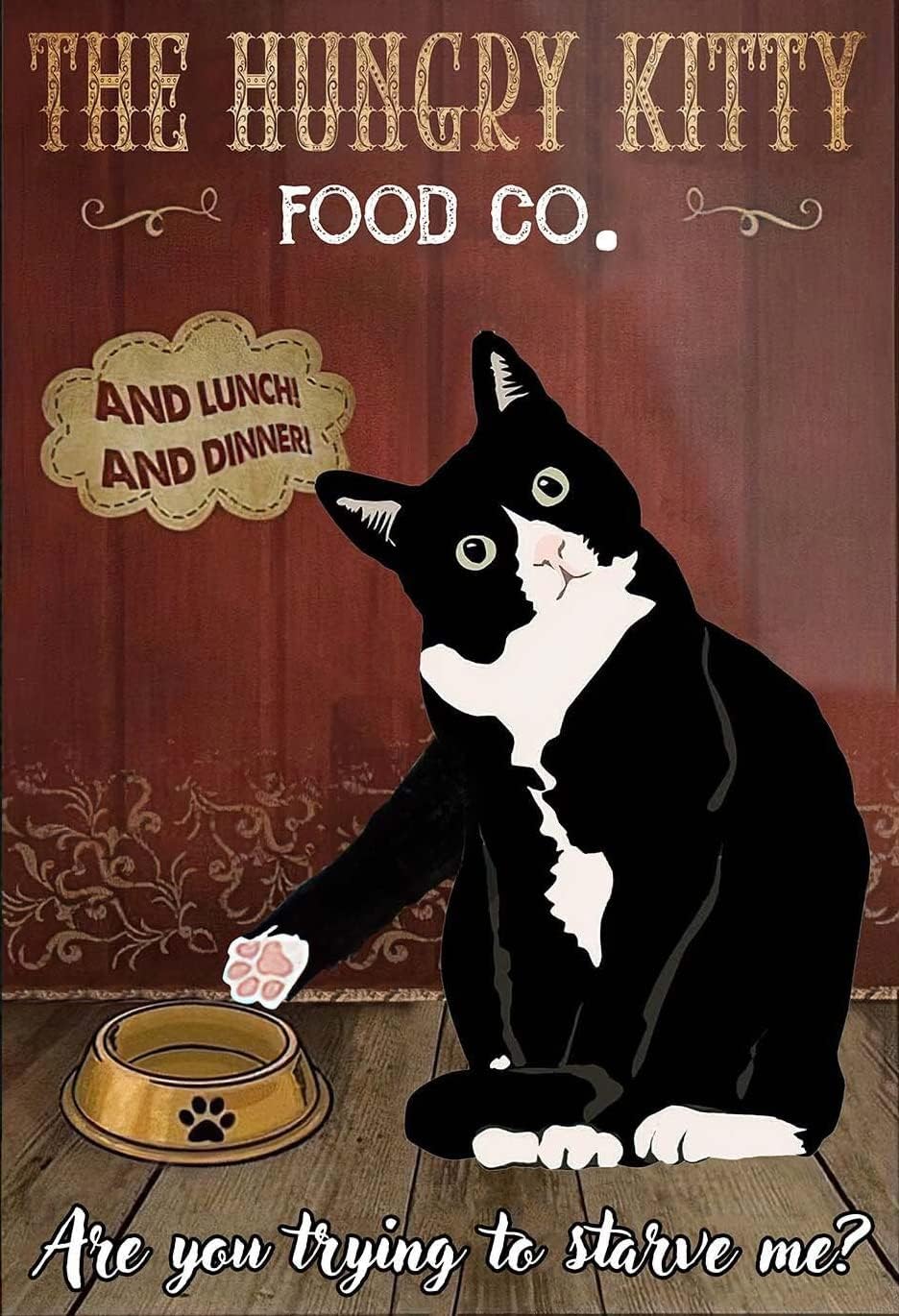 Home Decor Lovely Home - The Hungry Kitty Metal Poster, Love