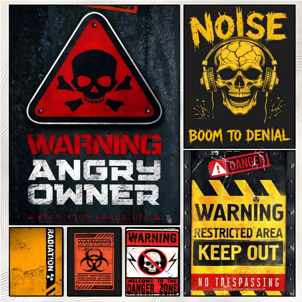 Home Decor Logo Design - Industrial Design Warning Logo Poster Superior