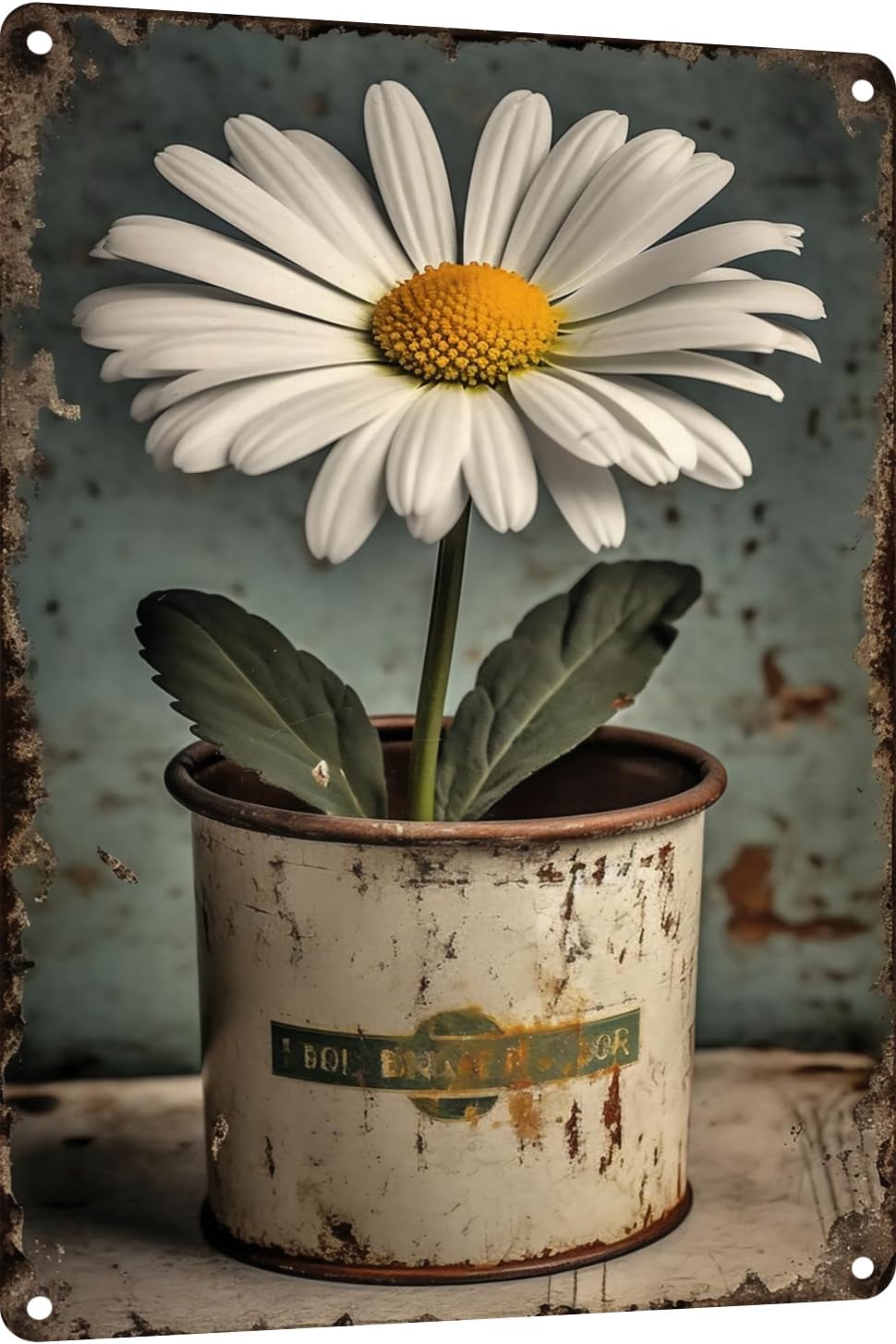 Home Decor Daisy - 1p,12x8 inches Vintage Tin Sign Flowers,