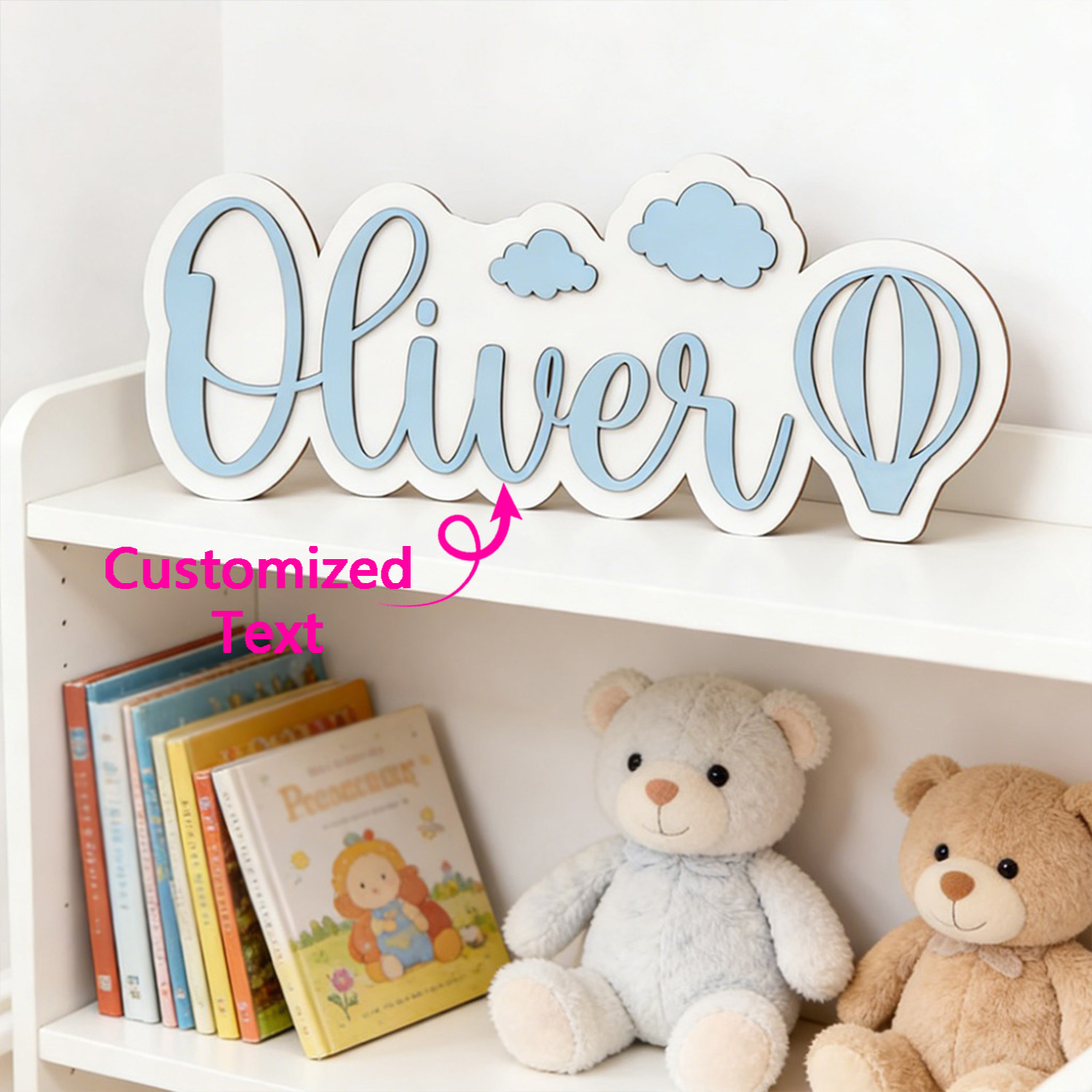 Home Decor For Wedding - Personalized Hot Air Balloon & Cloud