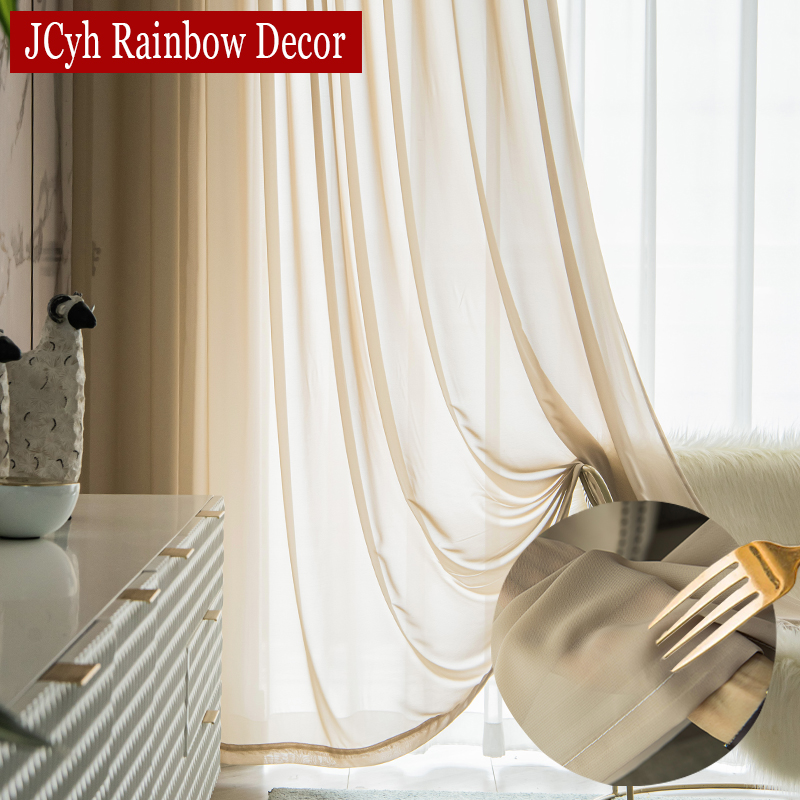Home Decor Window Blinds - Solid Tulle Curtains for Living Room