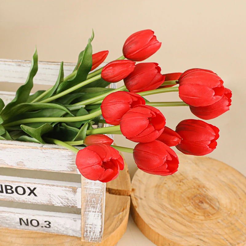 5 Head Artificial Tulips Weddi - Home Decor Tulip 评论和价格