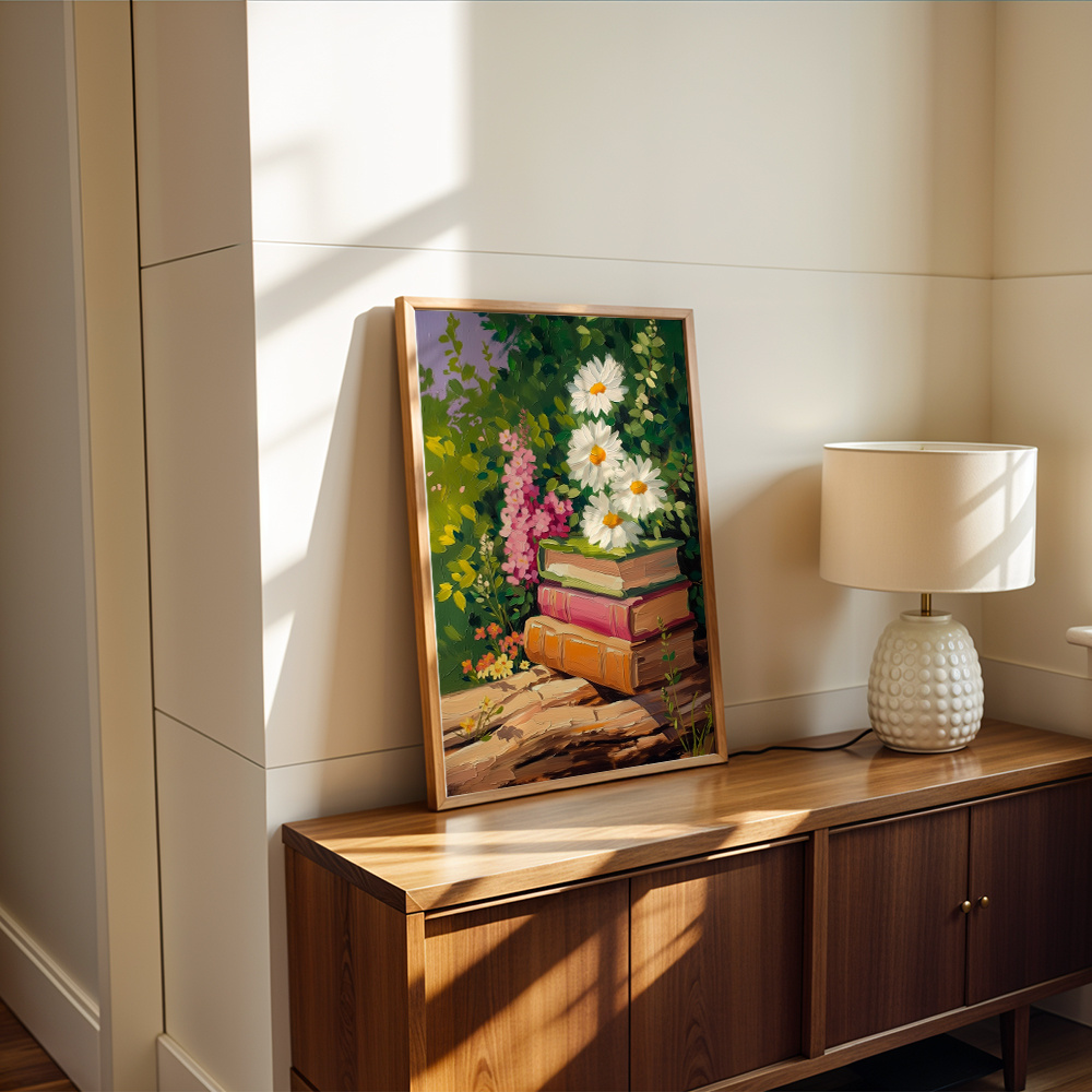 Oil Painting Books Daisies Wil - Home Decor Daisy 评论和价格