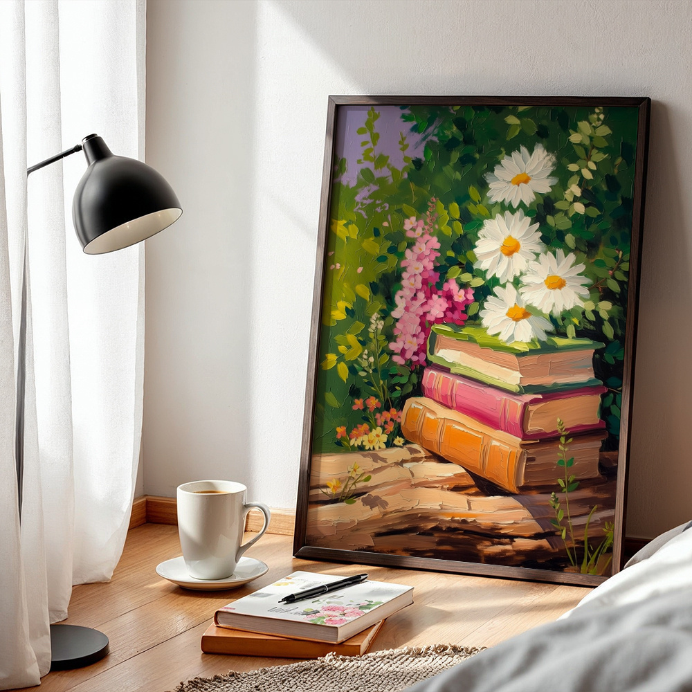 Oil Painting Books Daisies Wil - Home Decor Daisy 评论和价格