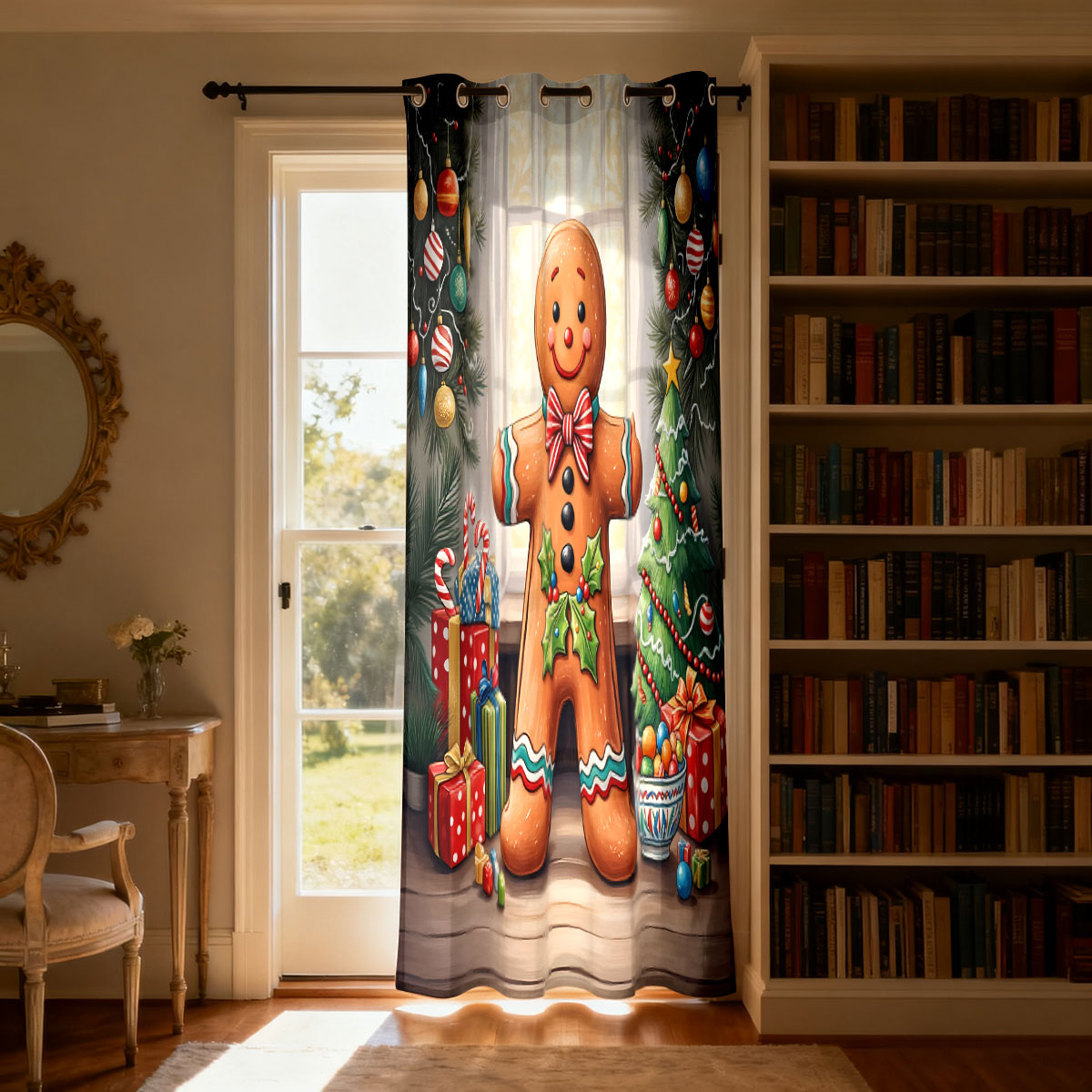 Christmas Gingerbread Man Xmas - Home Decor Curtains 评论和价格