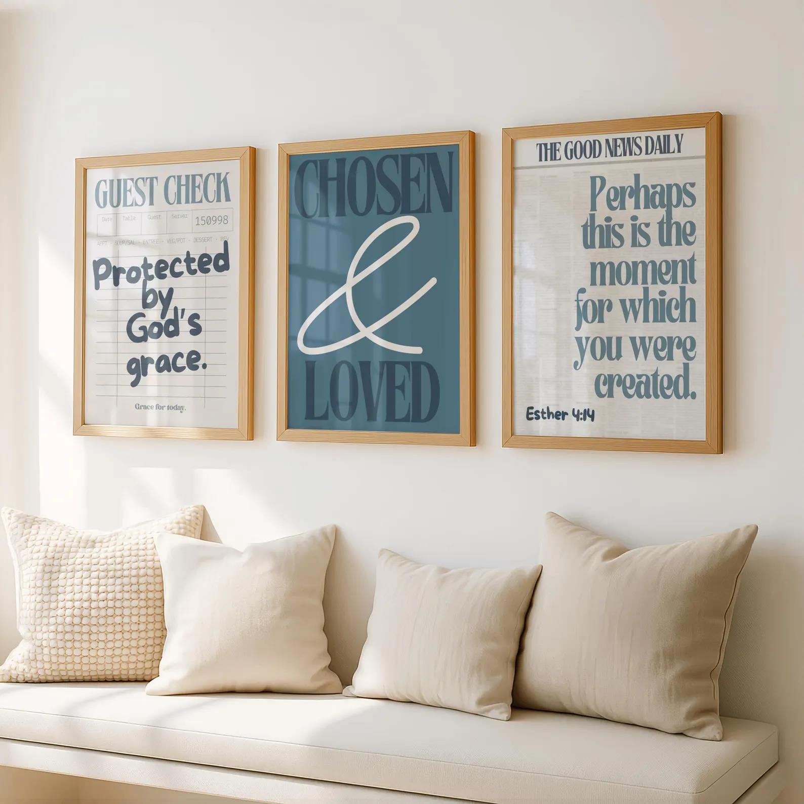 Christian Bible Verse Chosen & - Home Decor Lovely Home 评论和价格
