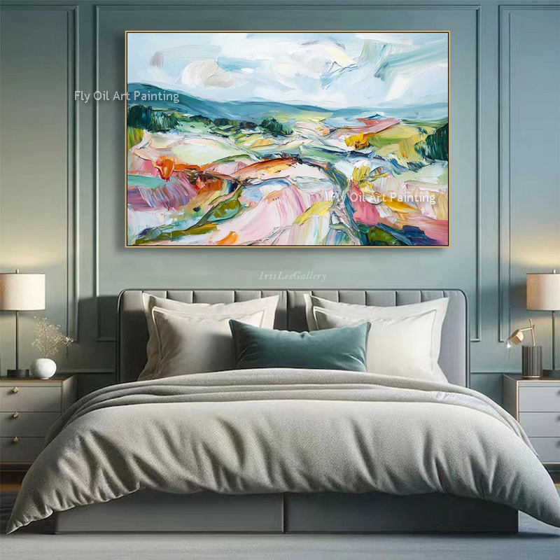 Hand Painted Palette Knife Lan - Home Decor Color Palettes 评论和价格