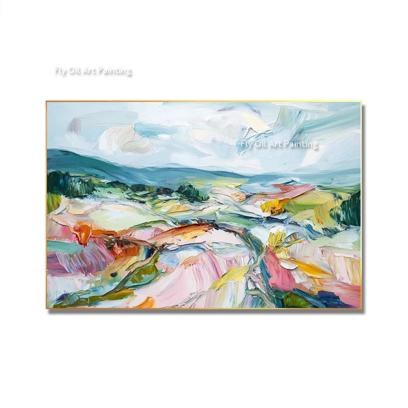 Hand Painted Palette Knife Lan - Home Decor Color Palettes 评论和价格