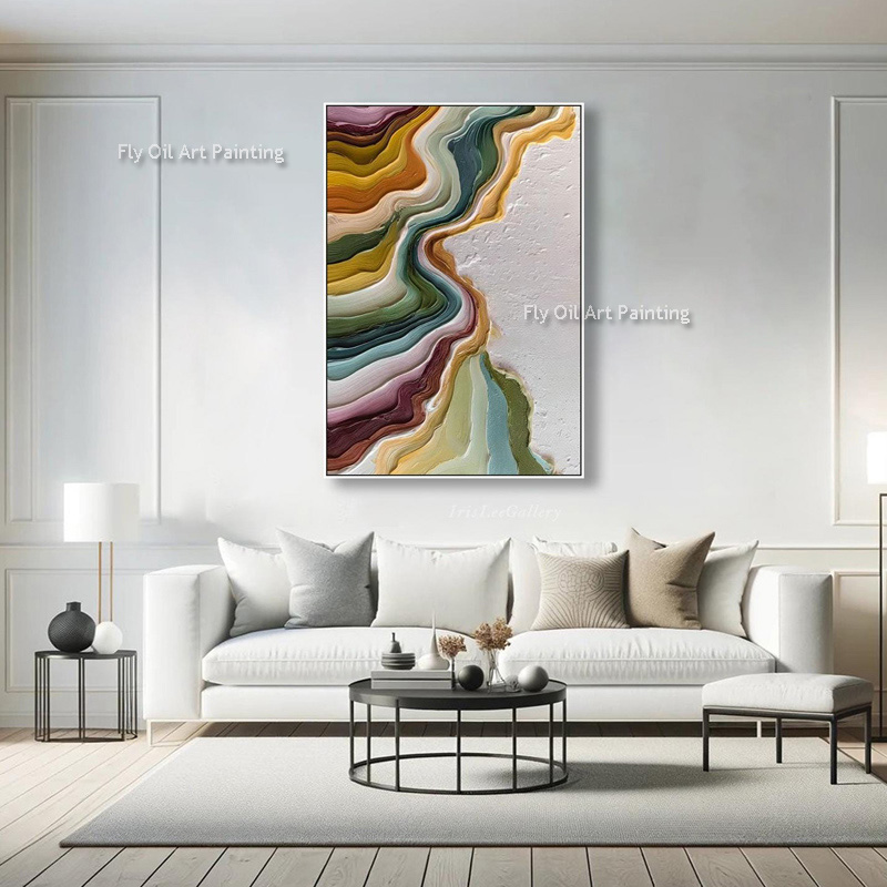 Hand Painted Palette Knife Lan - Home Decor Color Palettes 评论和价格