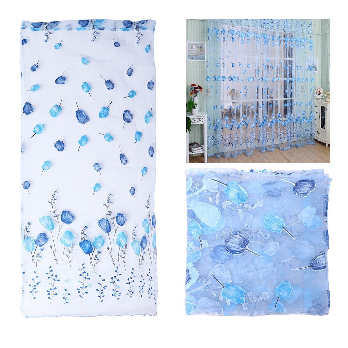 window curtains flower printin - Home Decor Tulip 评论和价格