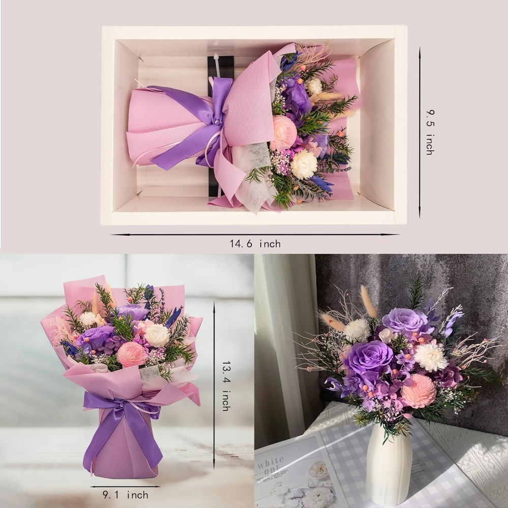 Romantic Preserved Rose Bouque - Home Decor Tulip 评论和价格