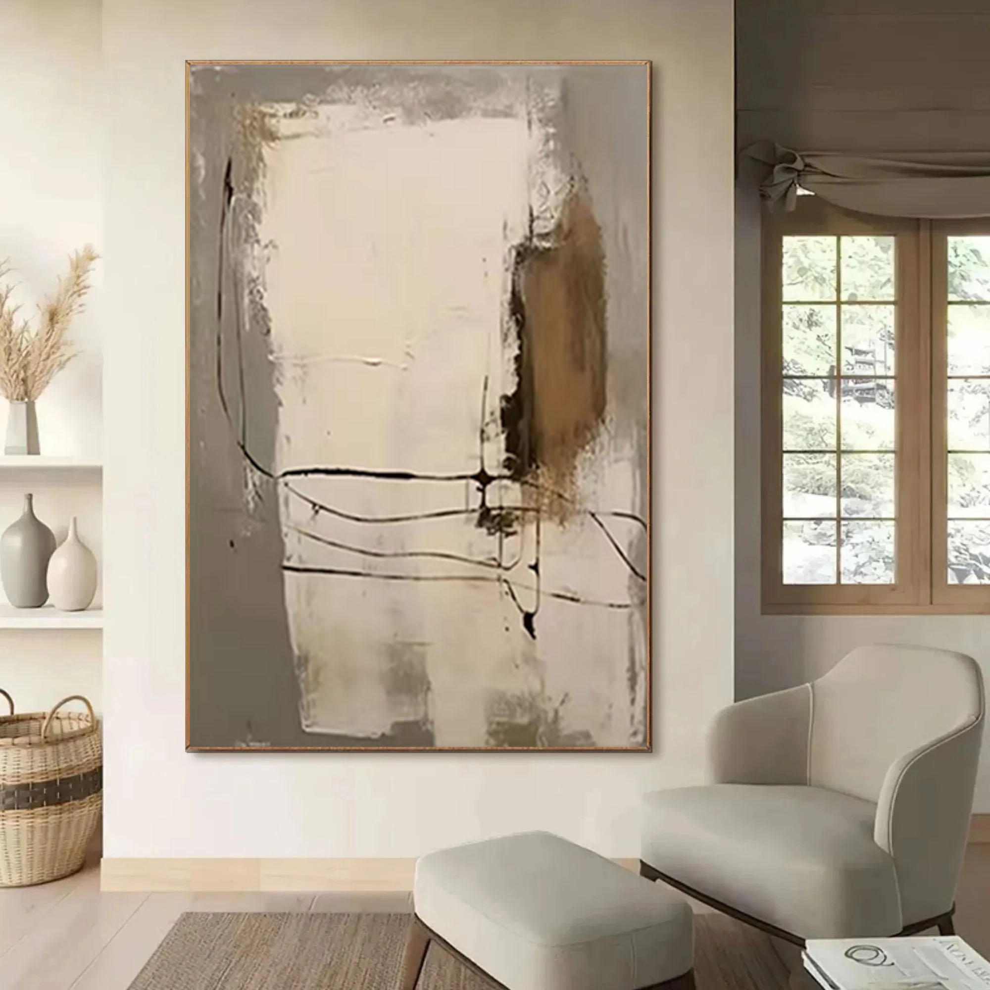 100% Hand-painted Oil Painting - Home Decor Color Palettes 评论和价格