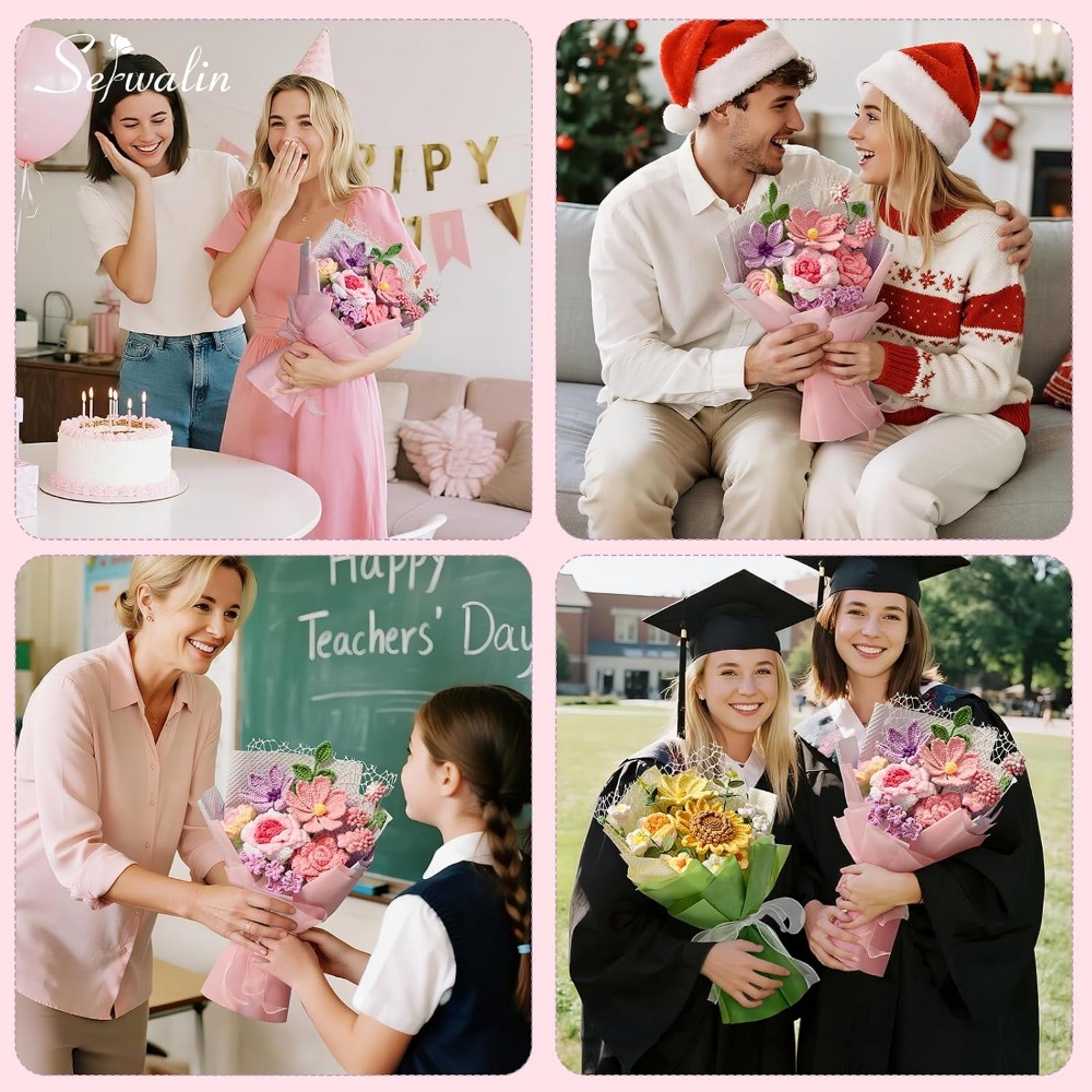Crochet Flower Bouquet, Handma - Home Decor Tulip 评论和价格