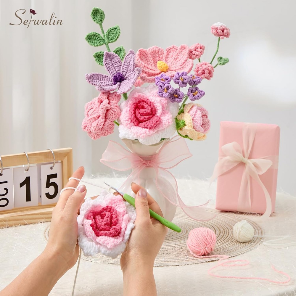 Crochet Flower Bouquet, Handma - Home Decor Tulip 评论和价格