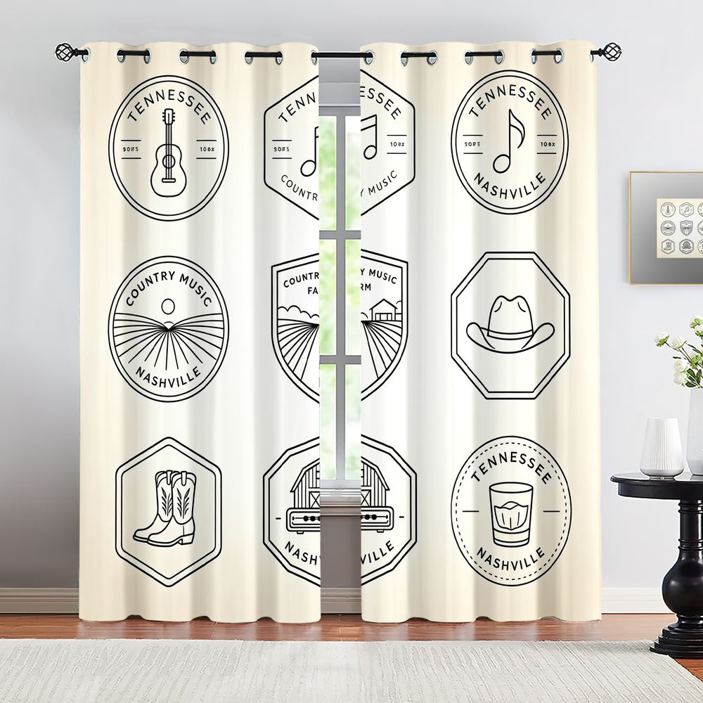 Tennessee Country Music Theme  - Home Decor Curtains 评论和价格