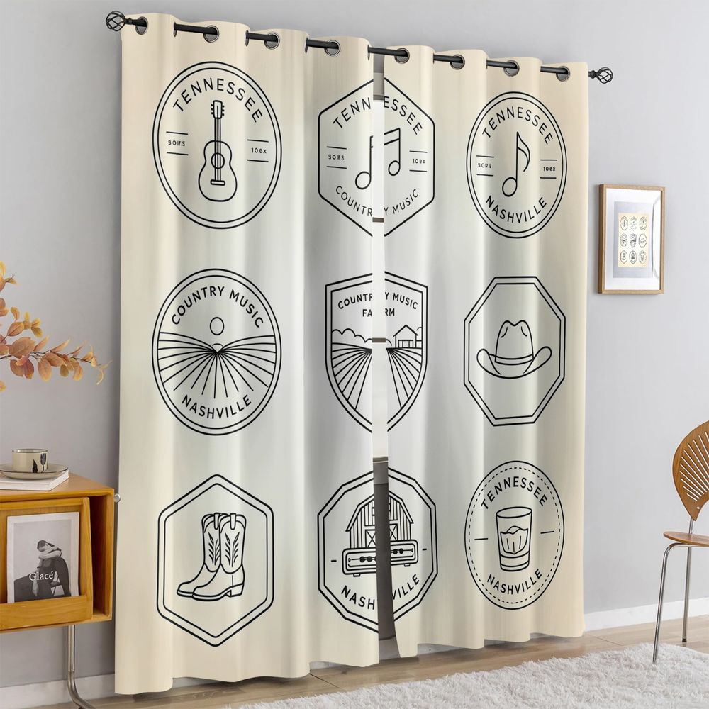 Tennessee Country Music Theme  - Home Decor Curtains 评论和价格