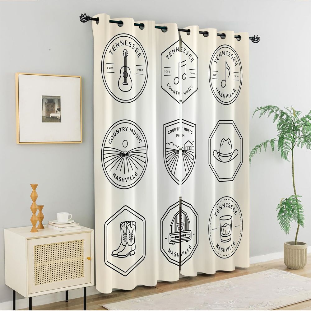 Tennessee Country Music Theme  - Home Decor Curtains 评论和价格