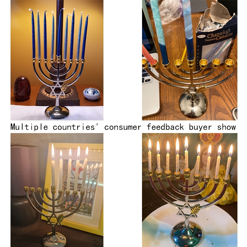 Hanukkah Menorah 9 Branch Cand - Home Decor Gift 评论和价格