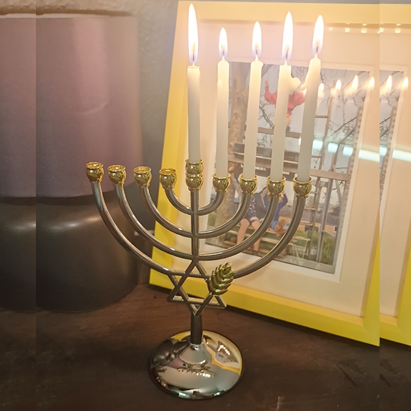 Hanukkah Menorah 9 Branch Cand - Home Decor Gift 评论和价格