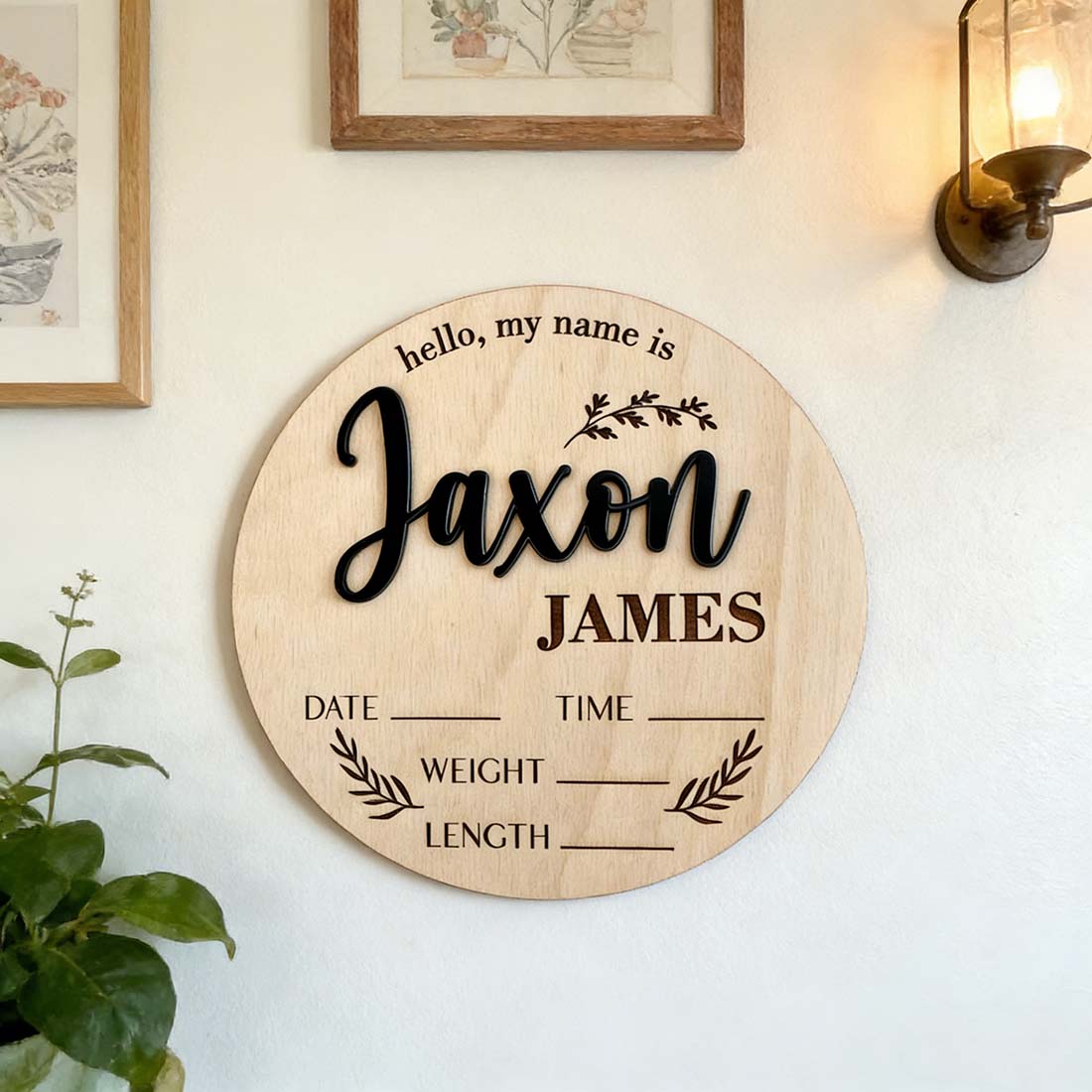 1Pc Custom Baby Announcement S - Home Decor For Wedding 评论和价格