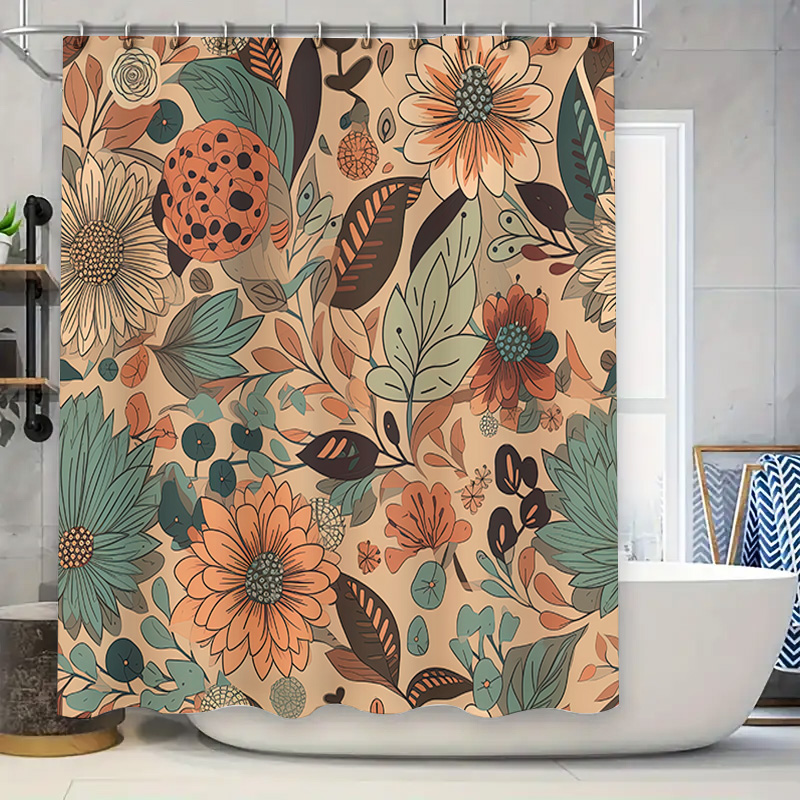 Modern Floral Shower Curtain R - Home Decor Color Palettes 评论和价格