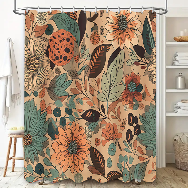 Modern Floral Shower Curtain R - Home Decor Color Palettes 评论和价格
