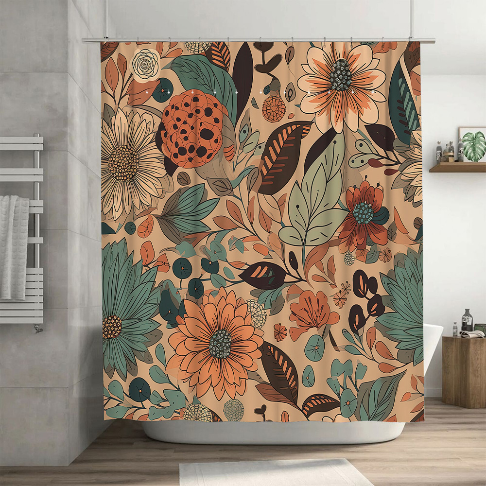 Modern Floral Shower Curtain R - Home Decor Color Palettes 评论和价格