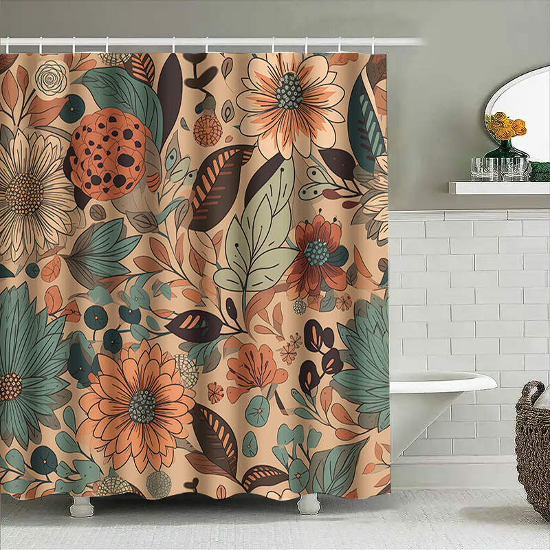 Modern Floral Shower Curtain R - Home Decor Color Palettes 评论和价格