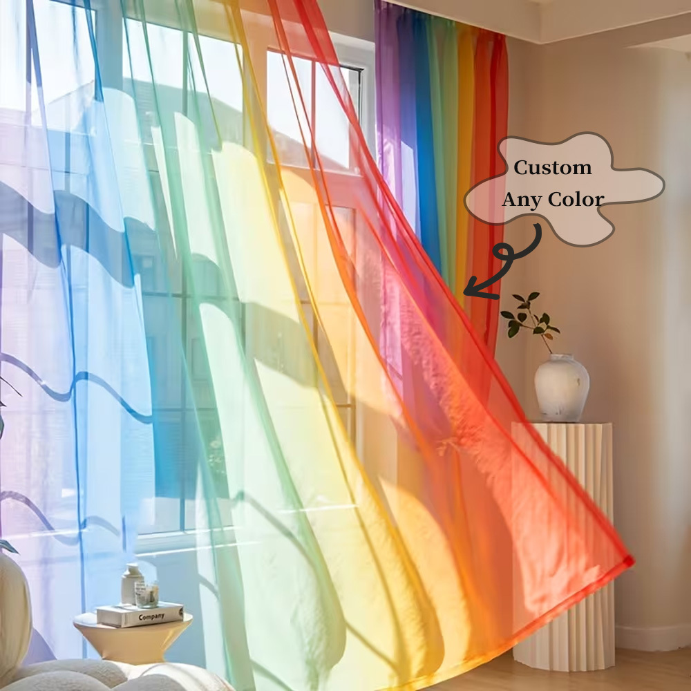 Custom 2D Flat 2pcs Sheer Curt - Home Decor Curtains 评论和价格