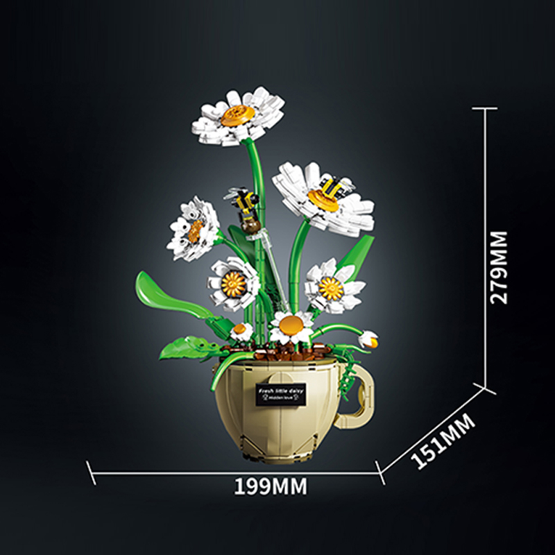 MOC Coffee Cup Flower Building - Home Decor Daisy 评论和价格