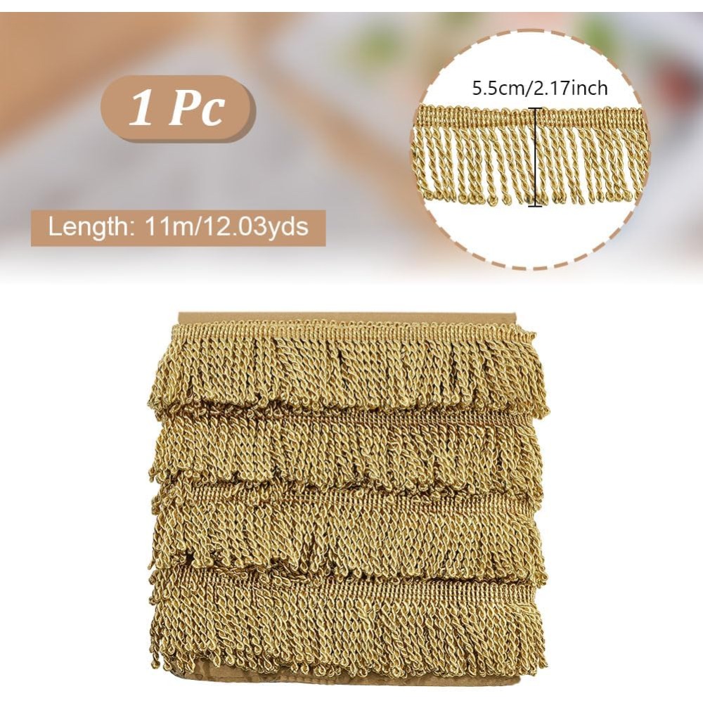 12 Yardsx2.2Inch Fringe Trim C - Home Decor Curtains 评论和价格