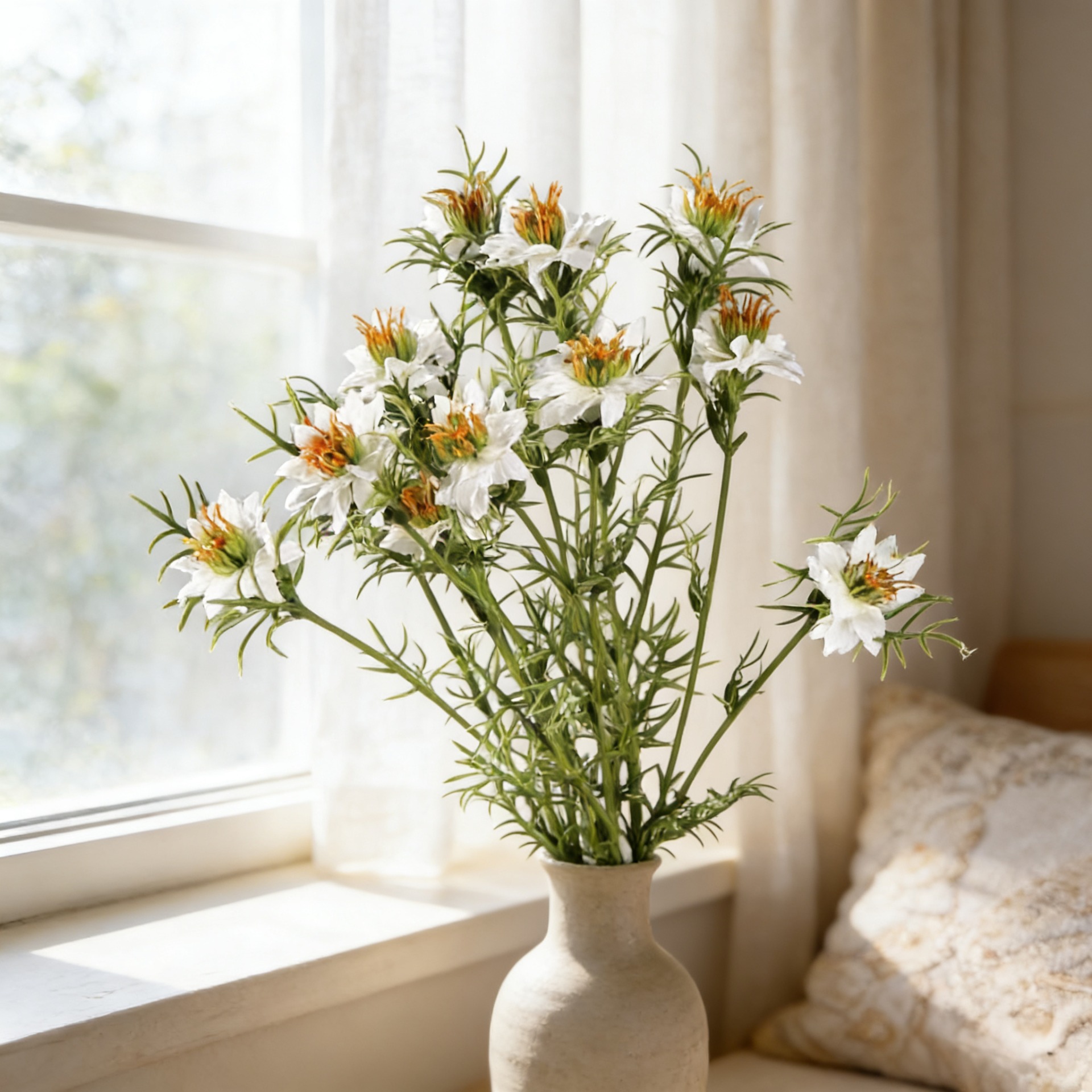 27 Inch Faux Nigella Daisy Flo - Home Decor Daisy 评论和价格