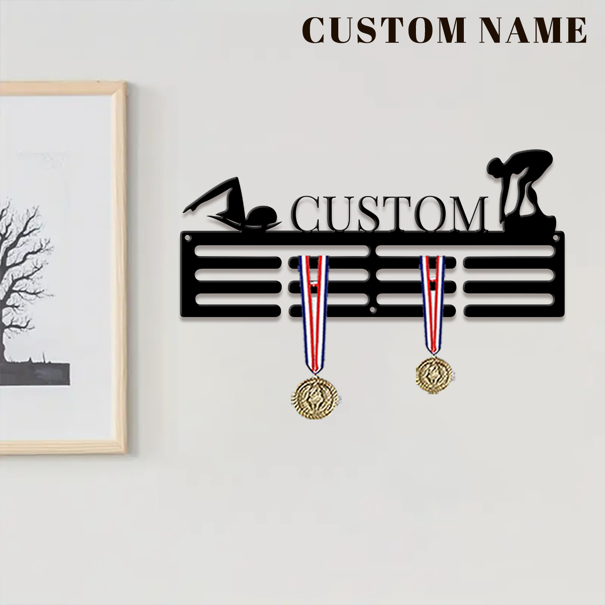 1pc Custom Swimming Metal Meda - Home Decor For Wedding 评论和价格