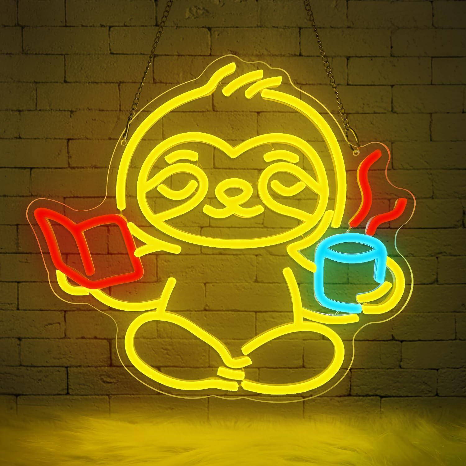 Sloth Neon Sign USB Dimmable L - Home Decor Gift 评论和价格