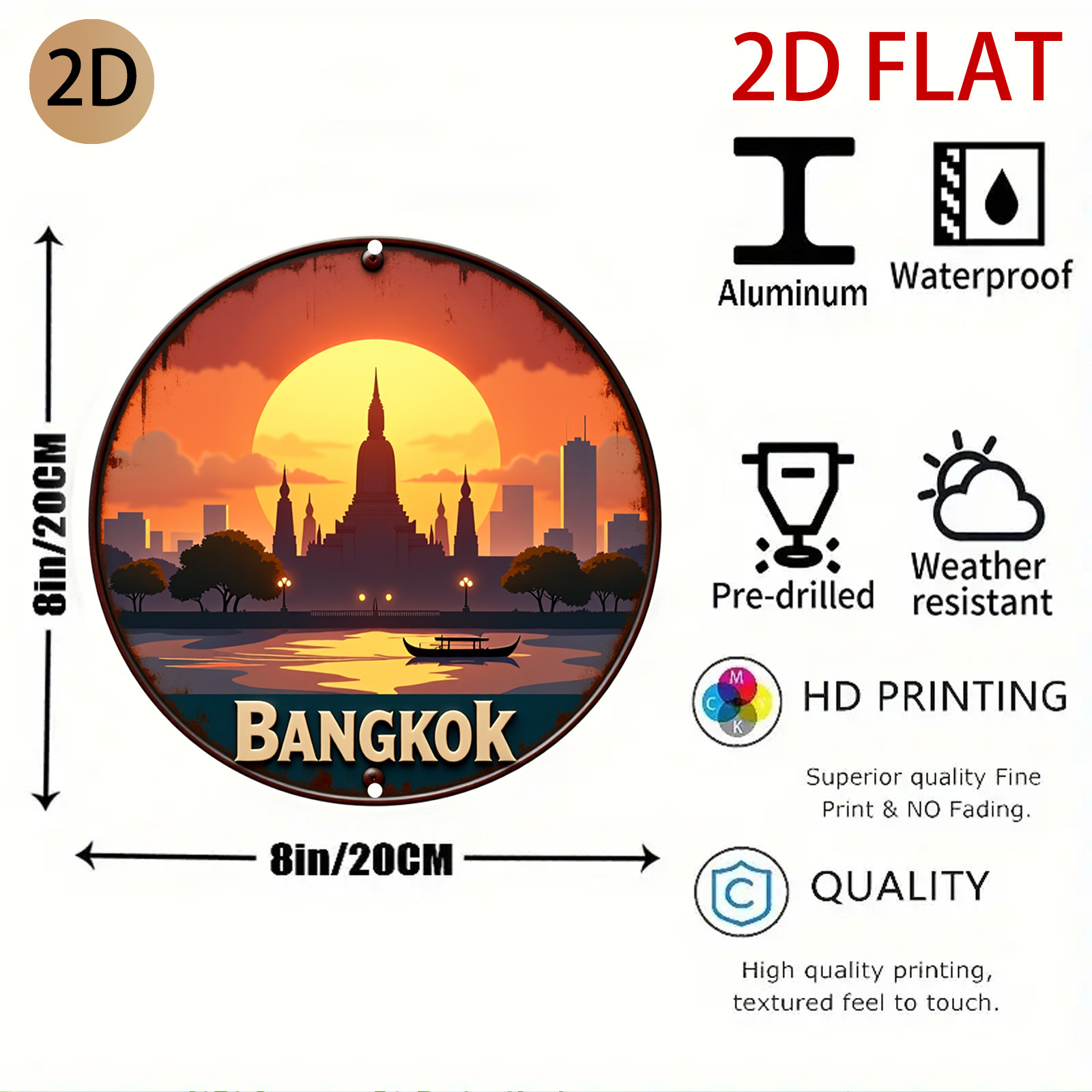 2D Flat, 2d Flat Bangkok Sunse - Home Decor Logo Design 评论和价格