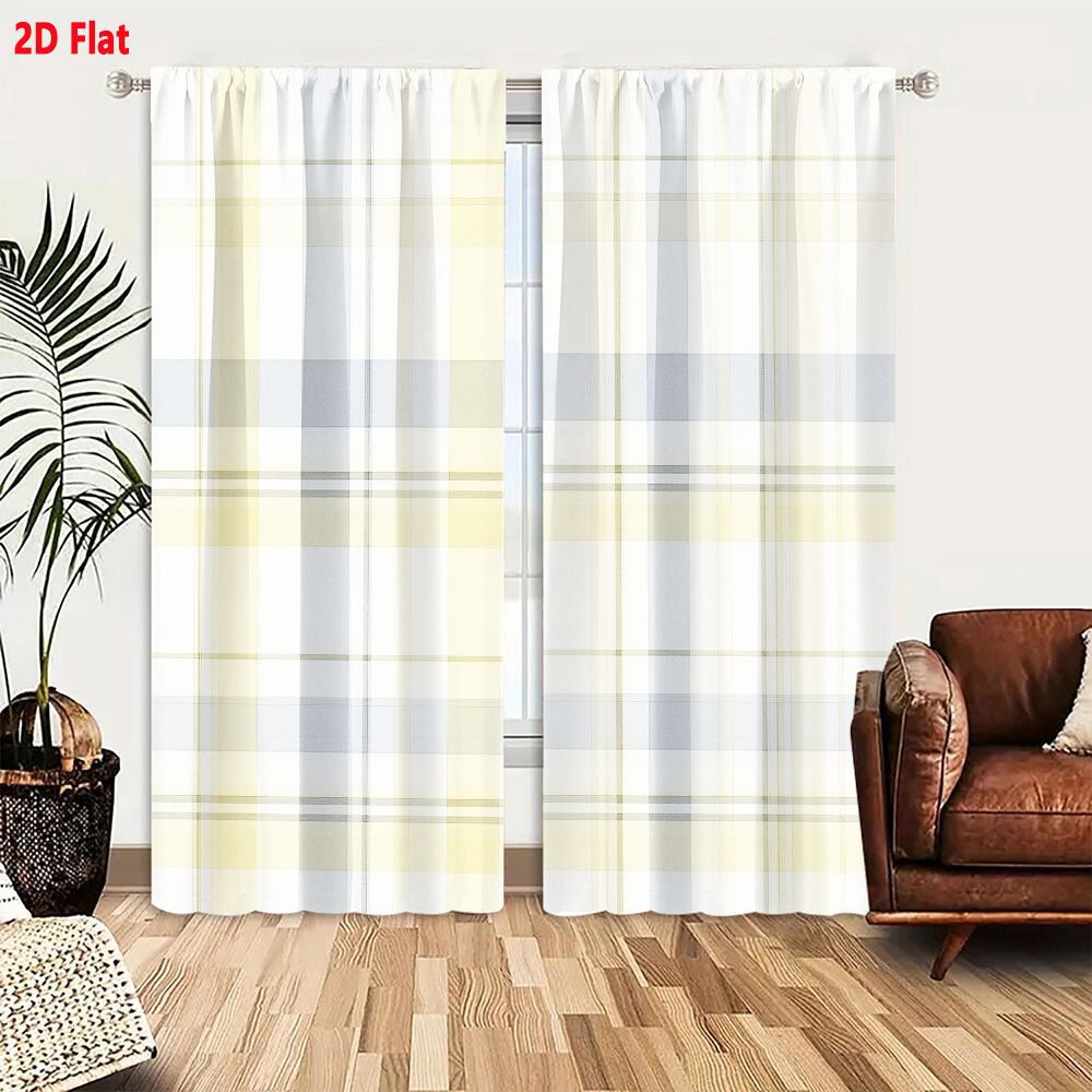 2Pcs Curtains 2D Flat Seamless - Home Decor Color Palettes 评论和价格