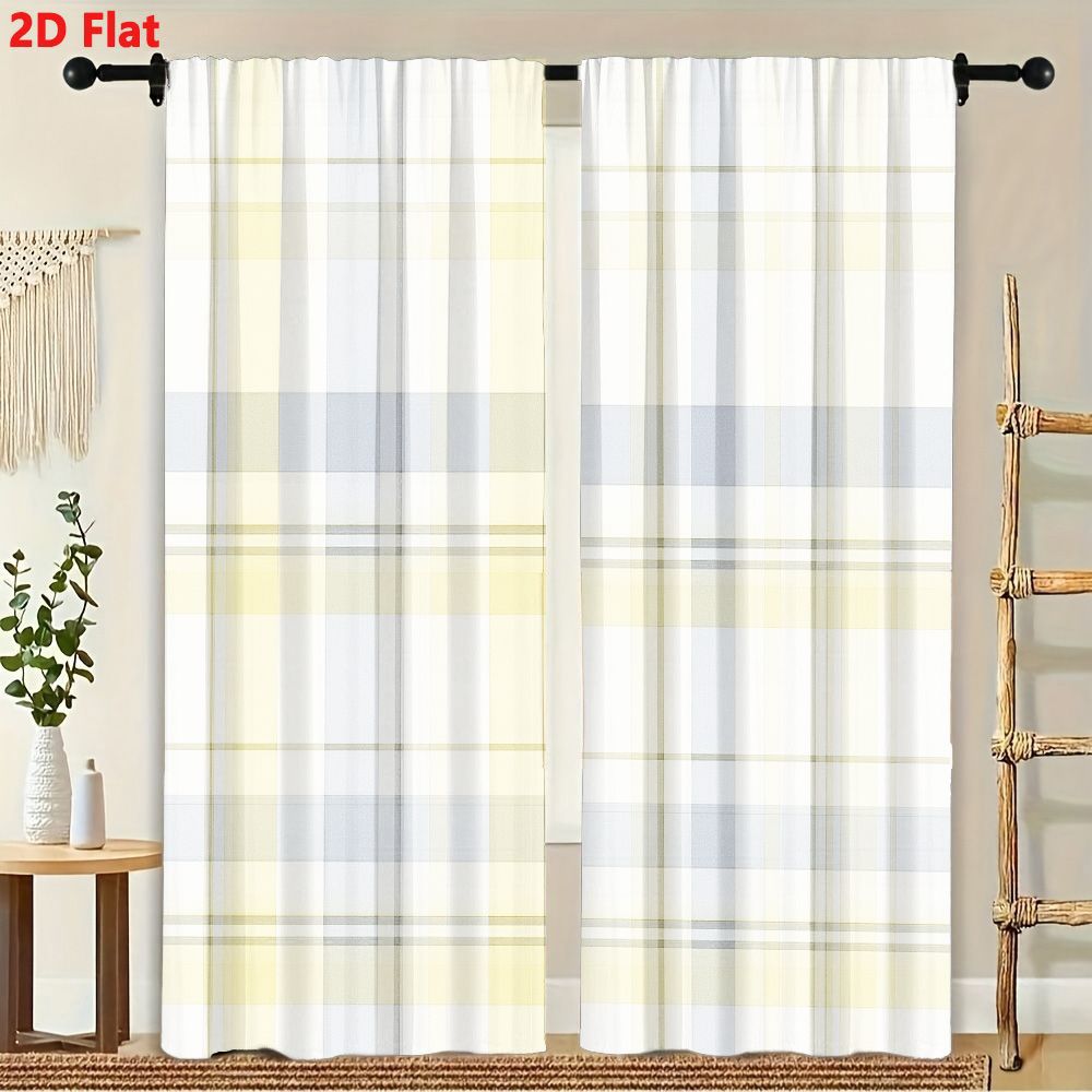 2Pcs Curtains 2D Flat Seamless - Home Decor Color Palettes 评论和价格
