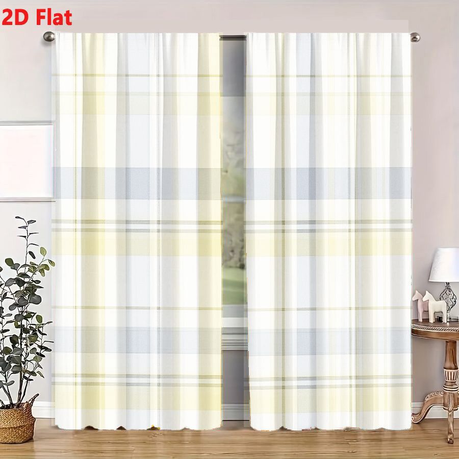 2Pcs Curtains 2D Flat Seamless - Home Decor Color Palettes 评论和价格