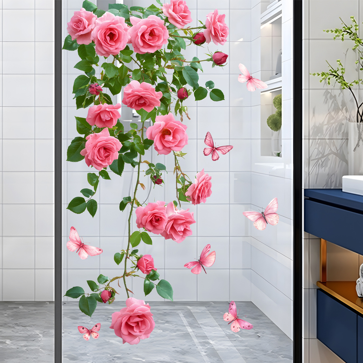1PC Flower Vine Window Decal P - Home Decor Window Blinds 评论和价格