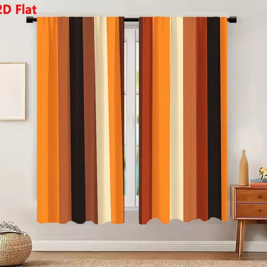 2Pcs Curtains 2D Flat Vertical - Home Decor Color Palettes 评论和价格