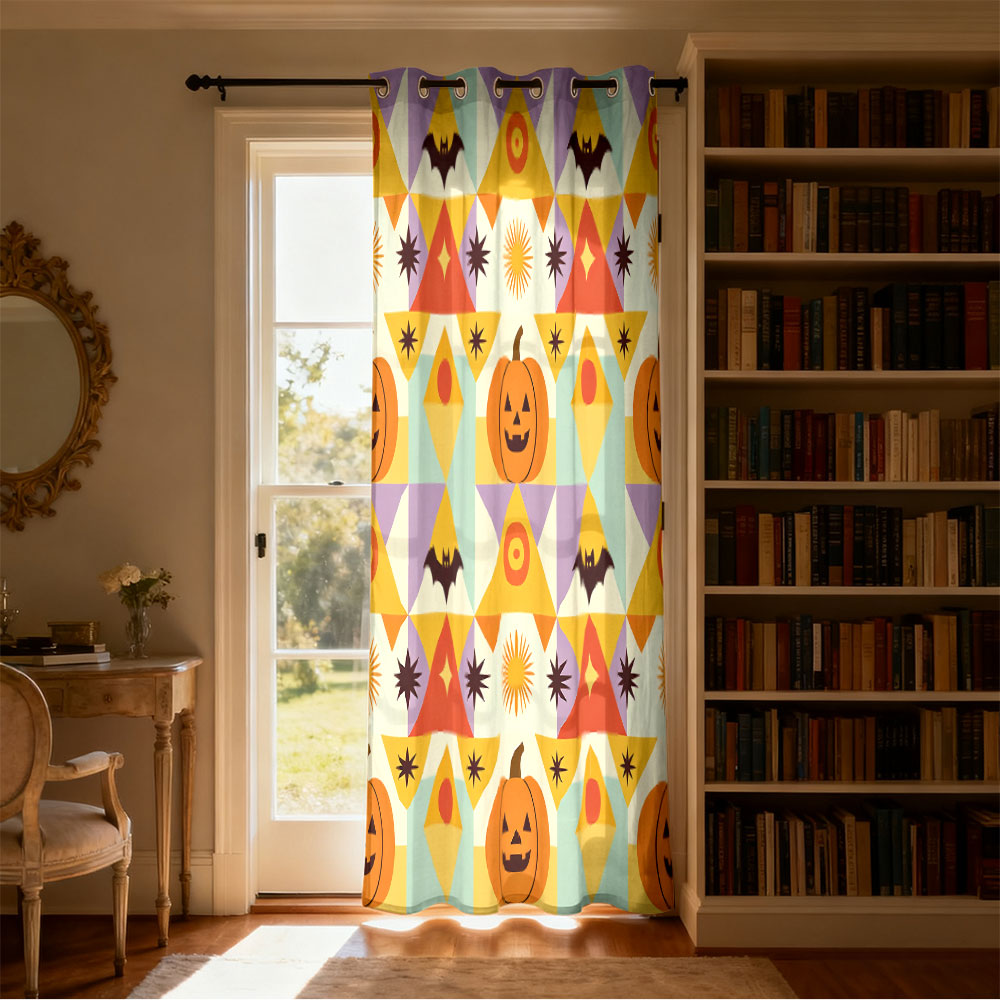 1pc Halloween pumpkin bat geom - Home Decor Curtains 评论和价格