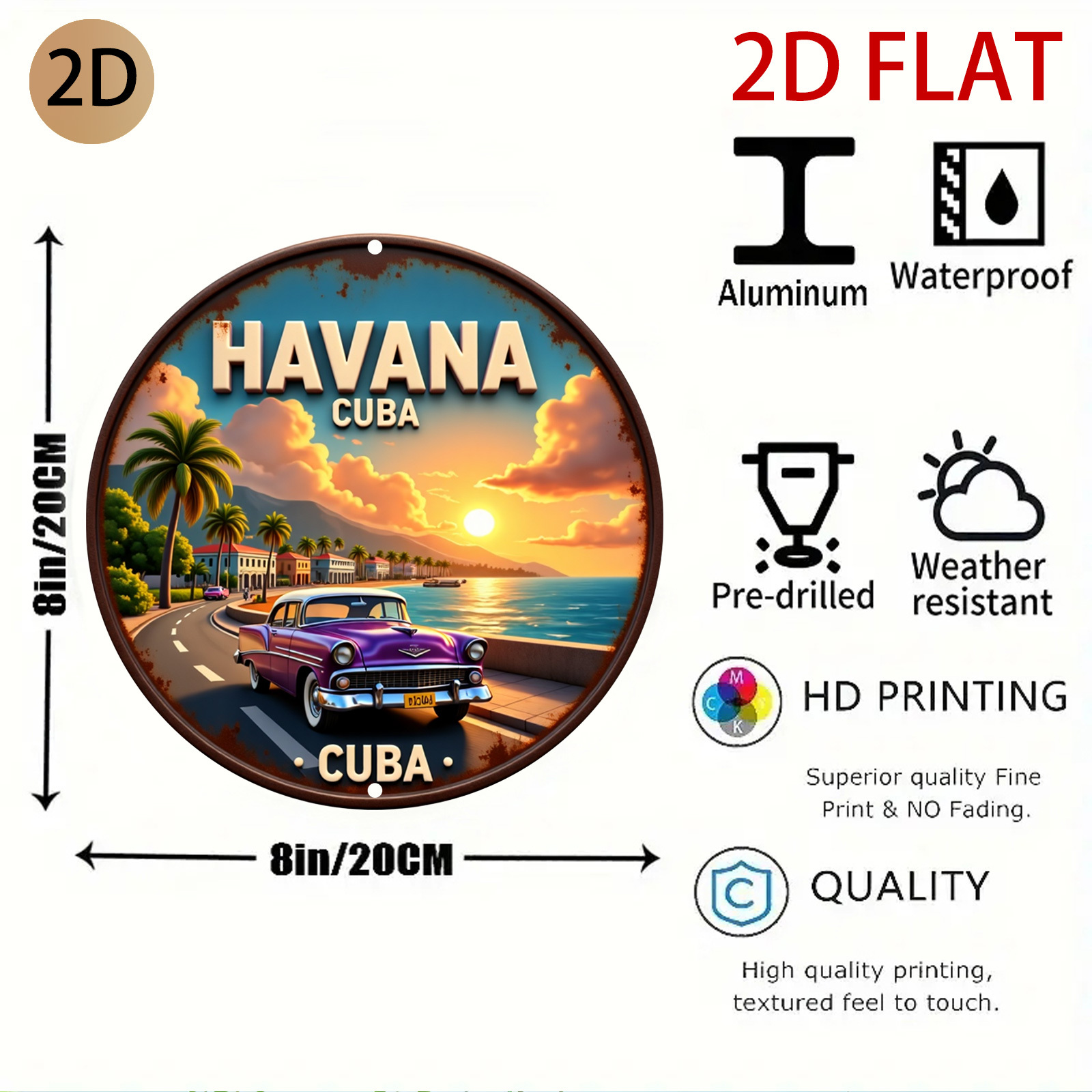 2D Flat Circular Havana Cuba L - Home Decor Logo Design 评论和价格