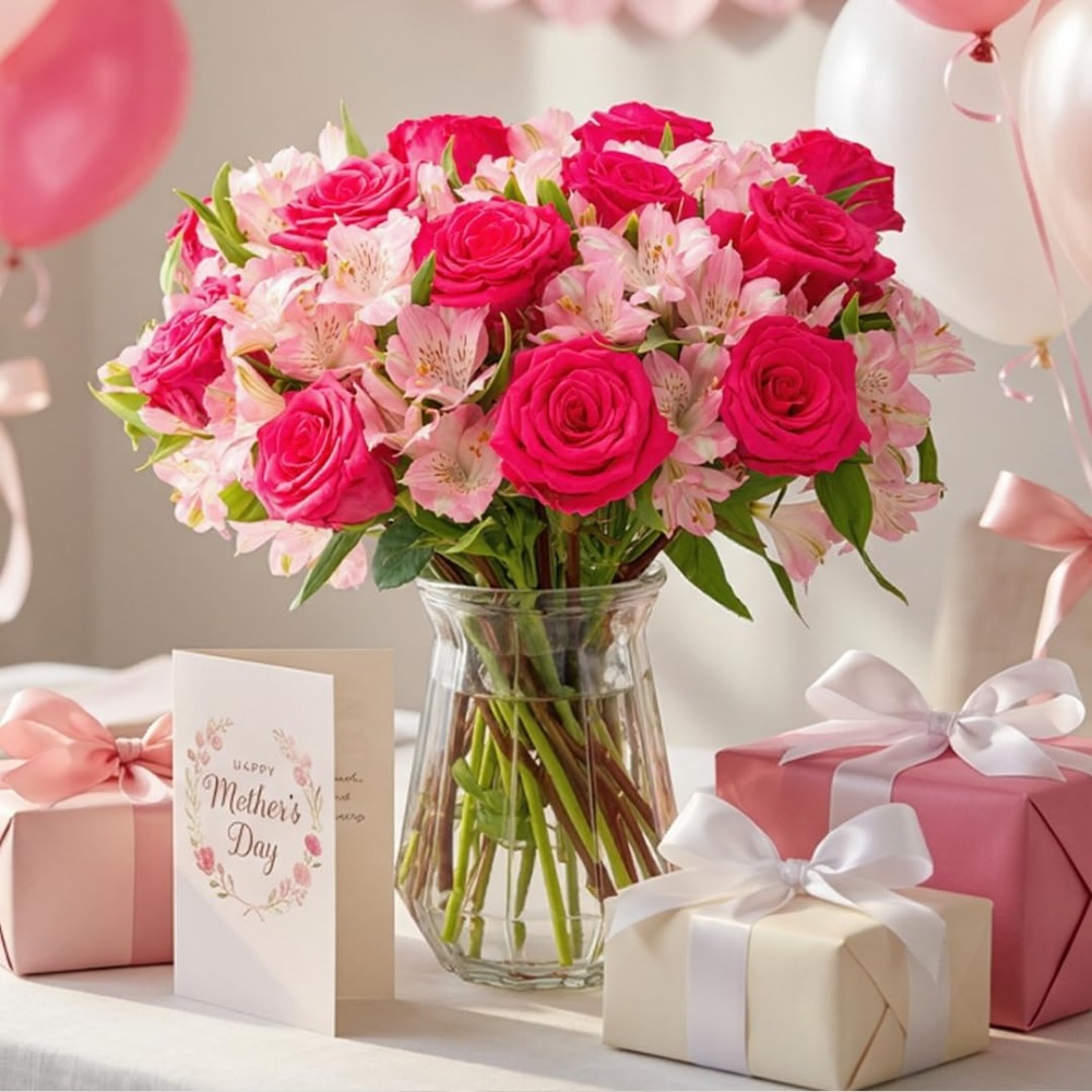 Elegant Rose and Alstroemeria  - Home Decor Tulip 评论和价格