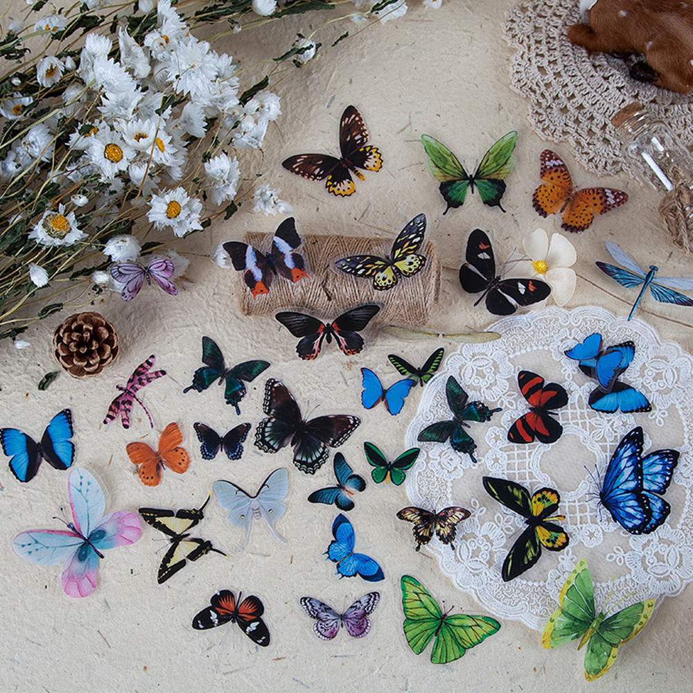 40Pcs/Bag Butterfly Stickers P - Home Decor Catalog 评论和价格